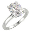 White gold oval cut diamond engagement ring in a solitaire setting