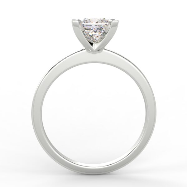 White gold princess cut diamond engagement ring in a solitaire setting