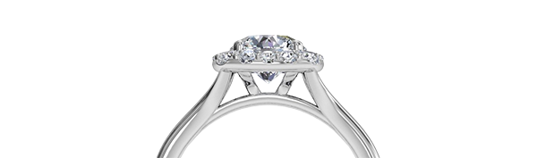 Diamond Engagement ring with a halo setting.