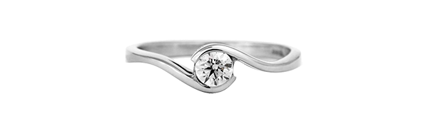 Diamond Engagement ring with a tension swirl setting.