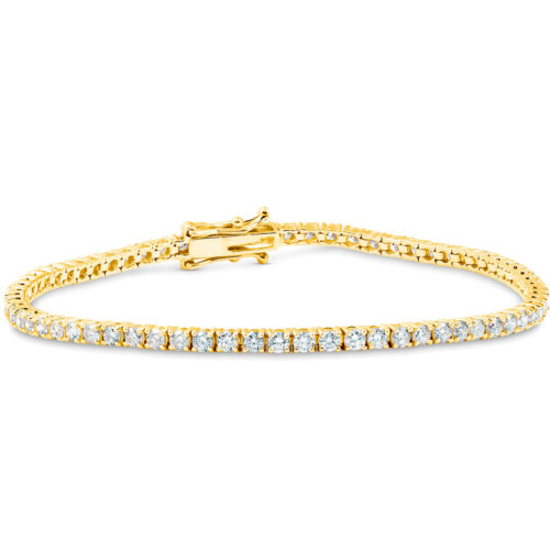 Diamond tennis bracelet in yellow gold