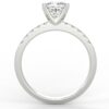 White gold cushion diamond engagement ring in a pave setting