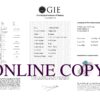 Online copy of GIE certificate