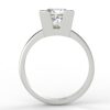 White gold princess cut diamond engagement ring in a plain setting