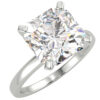 White gold radiant diamond engagement ring in a solitaire prong setting
