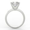 White gold radiant diamond engagement ring in a solitaire prong setting