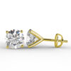 Yellow gold diamond stud earrings with screw-backs