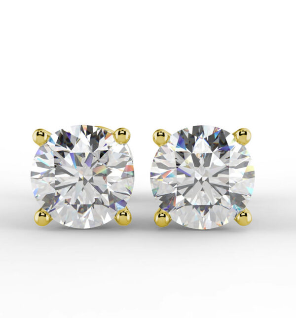 Yellow gold diamond stud earrings
