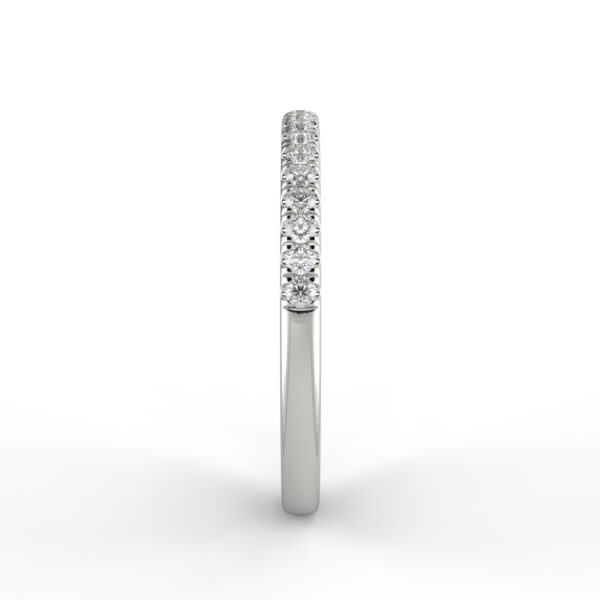 Pave diamond wedding band in white gold